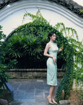 秀人网 No.10538 南乔 绿色旗袍