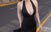 秀人网 No.10236 白茹雪abby 黑色连衣裙